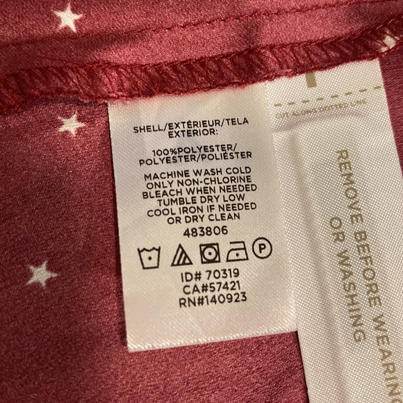 Loft petites wrap dress. Size OP. Maroon with white stars. Pretty. - Picture 13 of 16